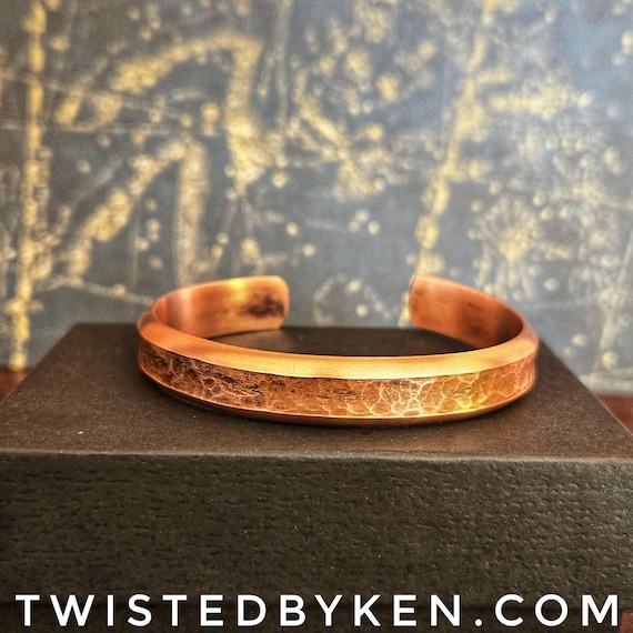 Hammered & Formed, Antiqued Copper Cuff Bracelet, Made From Recycled Copper Sized To Request.