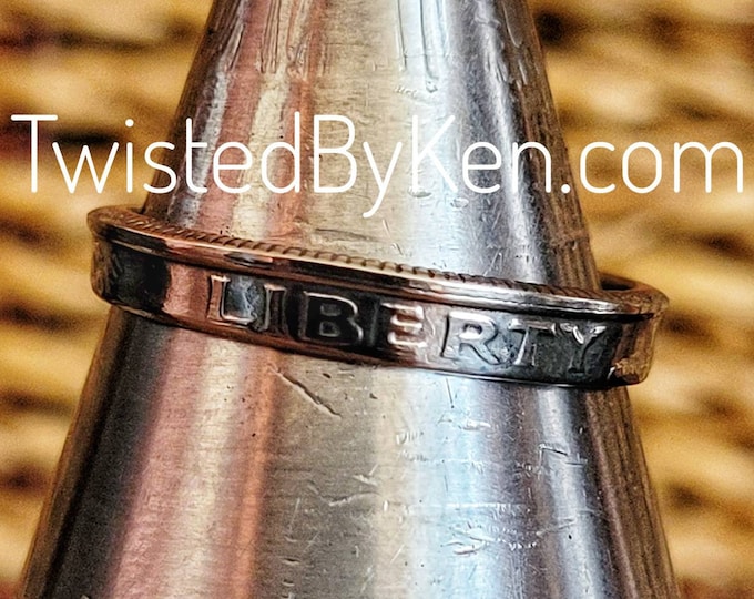 U.S. Dime Stackable Ring, 1/8in Wide, Made From Nickel Clad Copper Coins. Sized To Fit, Specific Dates Available On Request 1965 to Present.