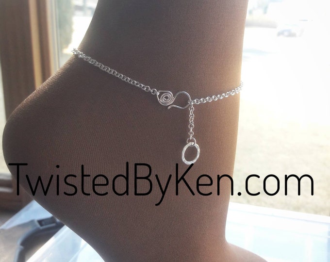 Handmade Sterling Silver, Chain Anklet, 22 Gauge Welded Links, Simple, Elegant, Free Shipping Satisfaction Guarantee TBK036