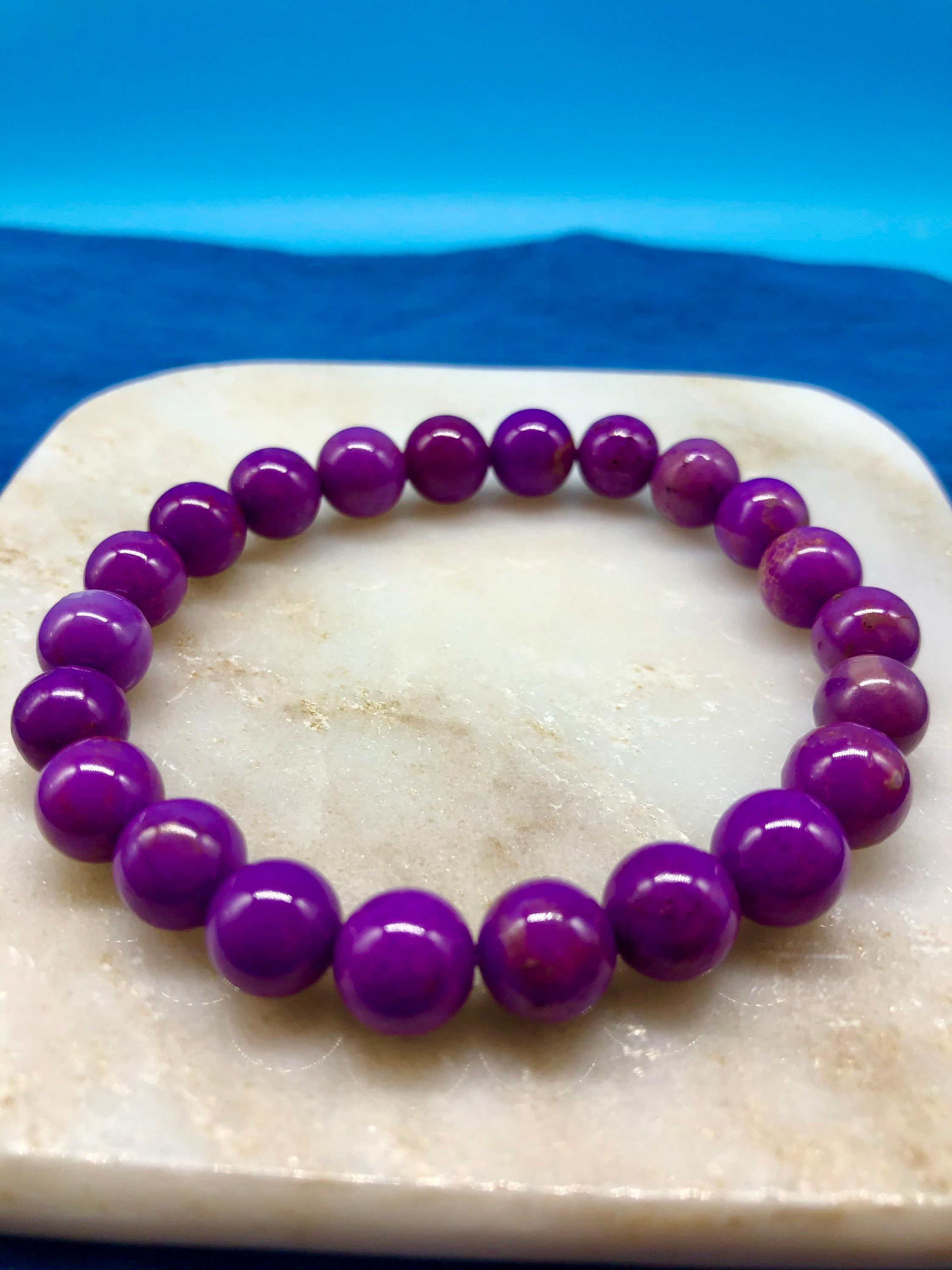 Phosphosiderite 8mm Beaded Bracelet - Etsy