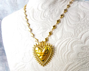 Heart necklace,Victorian Renaissance necklace,Baroque necklace,Romantic necklace,Princess necklace,Romantic jewelry