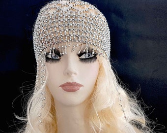 Gatsby Beaded Helmet Hair Jewelry