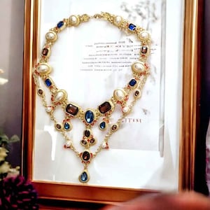 Victorian Renaissance Necklace, Baroque Pearl Necklace, Romantic Necklace, Princess Necklace, Romantic Jewelry