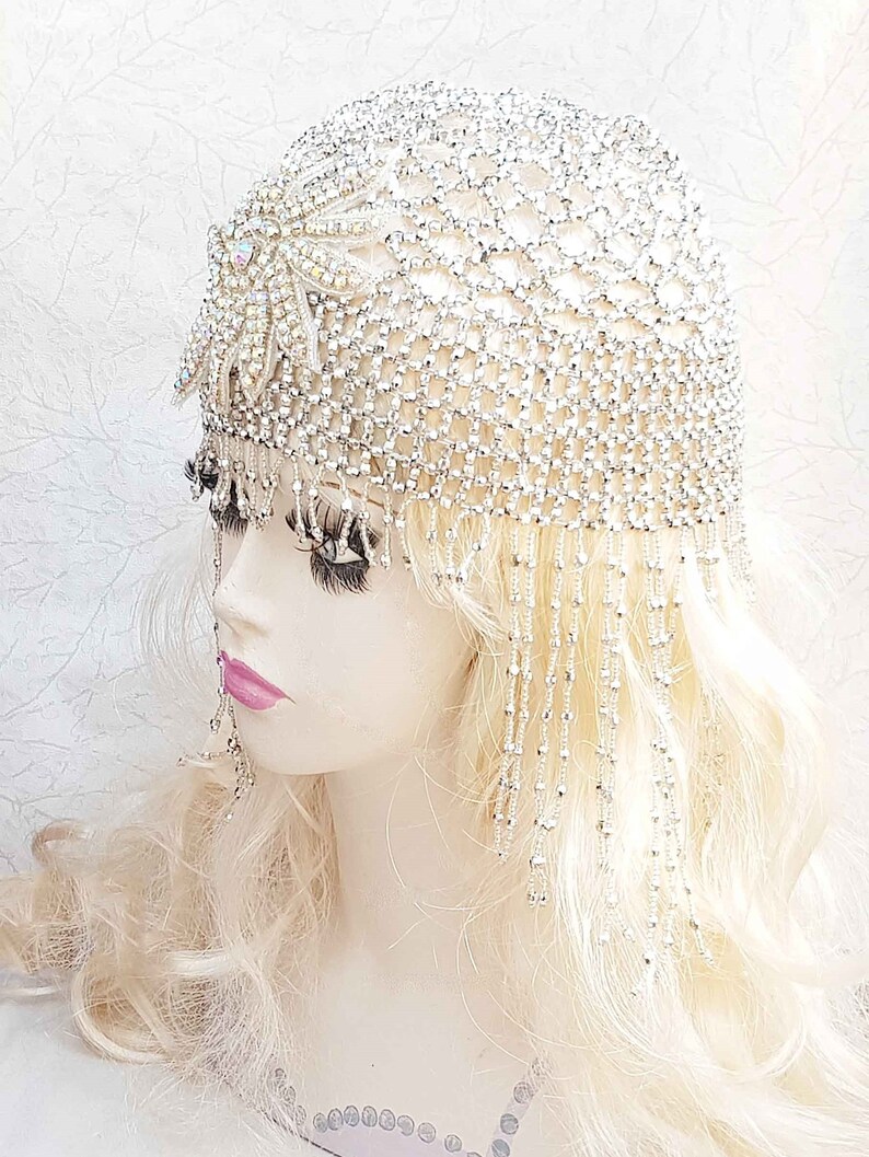 Gatsby Beaded Helmet Hair Jewelry