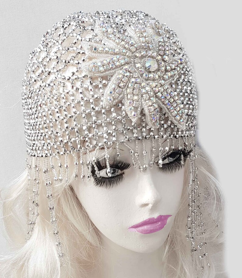 Gatsby Beaded Helmet Hair Jewelry