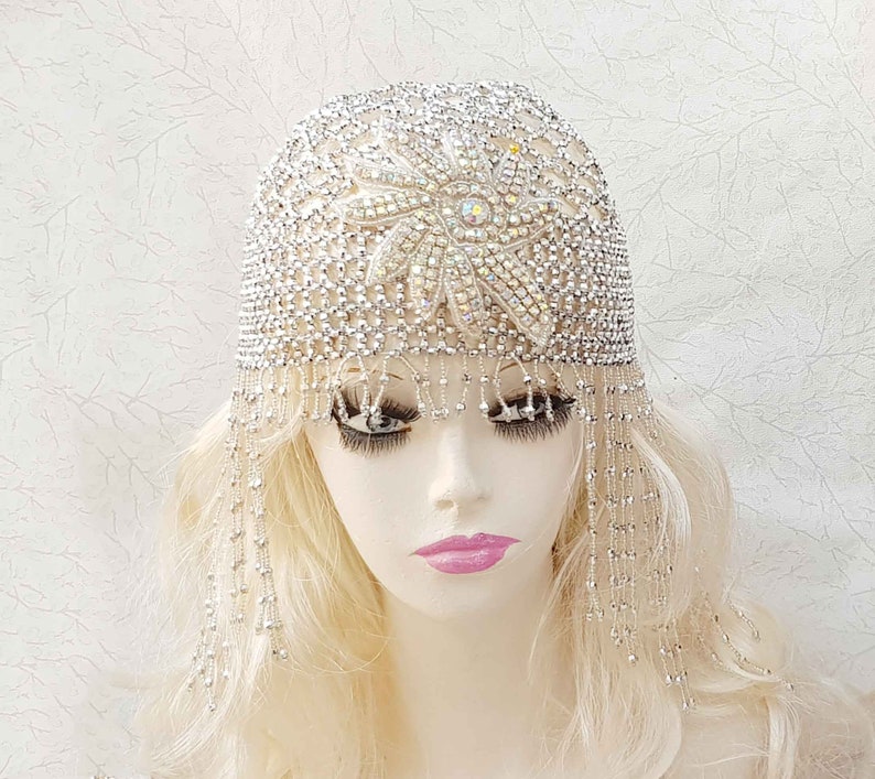 Gatsby Beaded Helmet Hair Jewelry