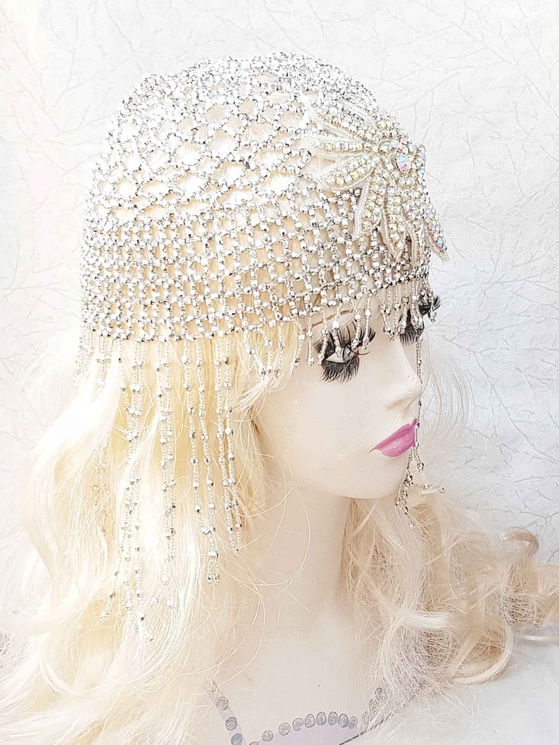 Gatsby Beaded Helmet Hair Jewelry