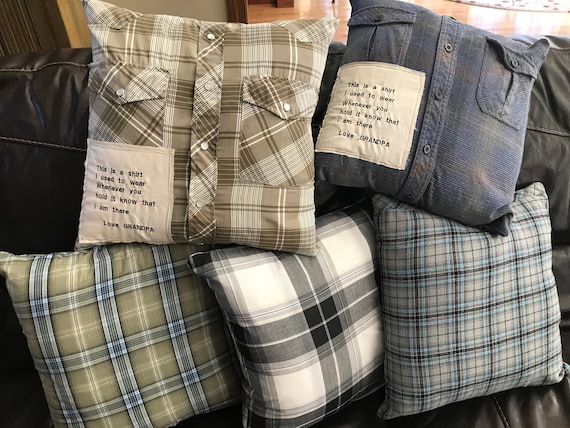 MEMORY PILLOW Made From Your Loved Ones Shirts Etsy