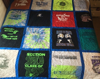 custom made Tshirt quilt/single sided (deposit)