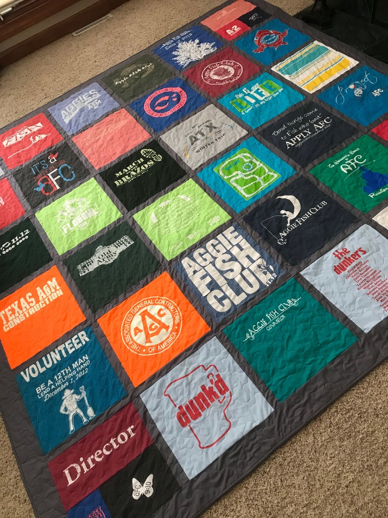 DOUBLE SIDED Custom Made Tshirt Quilt DEPOSIT Only Etsy