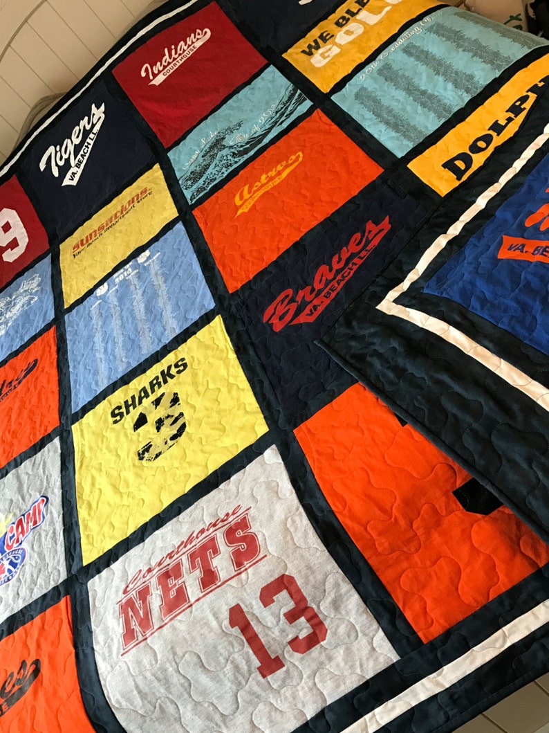 Double Sided Custom Made Tshirt Quilt deposit Etsy