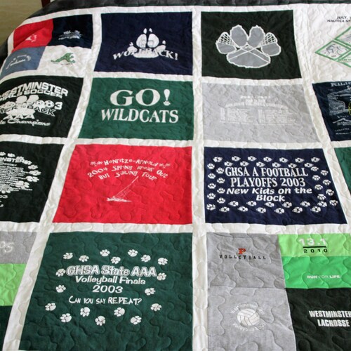DOUBLE SIDED Tshirt Quiltcustom Made From YOUR Tshirts Etsy