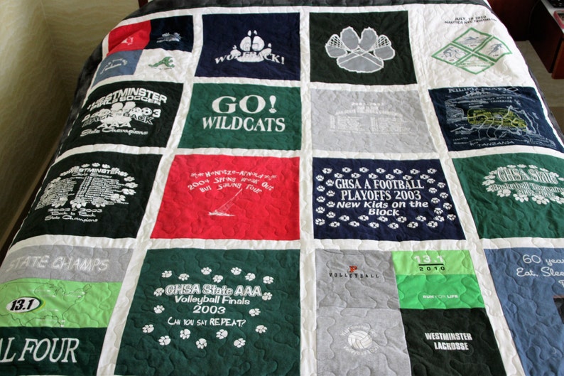 DOUBLE SIDED Tshirt Quilt-Custom made from YOUR Tshirts deposit image 1