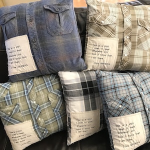 MEMORY PILLOW made from Your Loved Ones Shirts