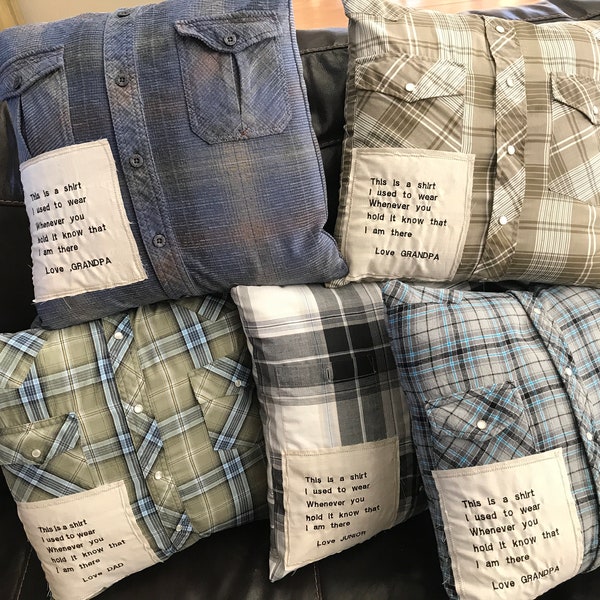 MEMORY PILLOW made from Your Loved Ones Shirts