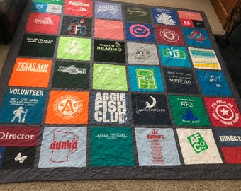 DOUBLE SIDED Custom Made T-shirt Quilt (DEPOSIT Only)