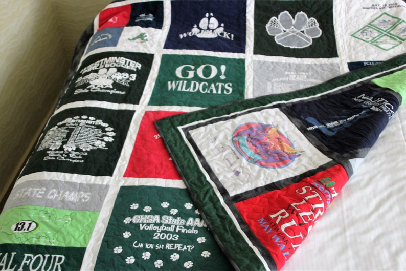 DOUBLE SIDED Tshirt Quilt-Custom made from YOUR Tshirts deposit image 3