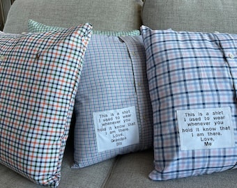 MEMORY PILLOW made from Your Loved Ones Shirts