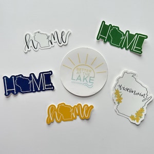 Vinyl Sticker // Wisconsin home / life is better at the lake // water bottle/laptop/journal/bumper sticker image 1