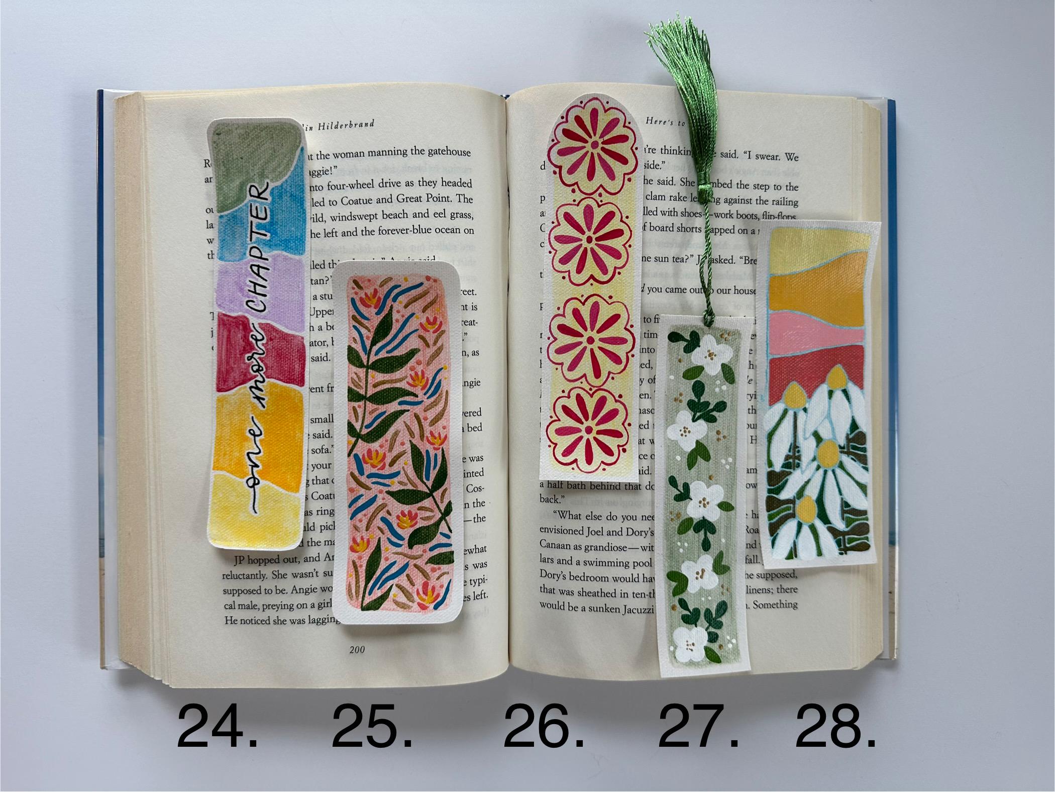 Original Hand Painted Bookmark // Floral Bookmark - Etsy
