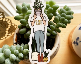 Vinyl sticker // plant lady // water bottle sticker // car sticker // laptop sticker // plants