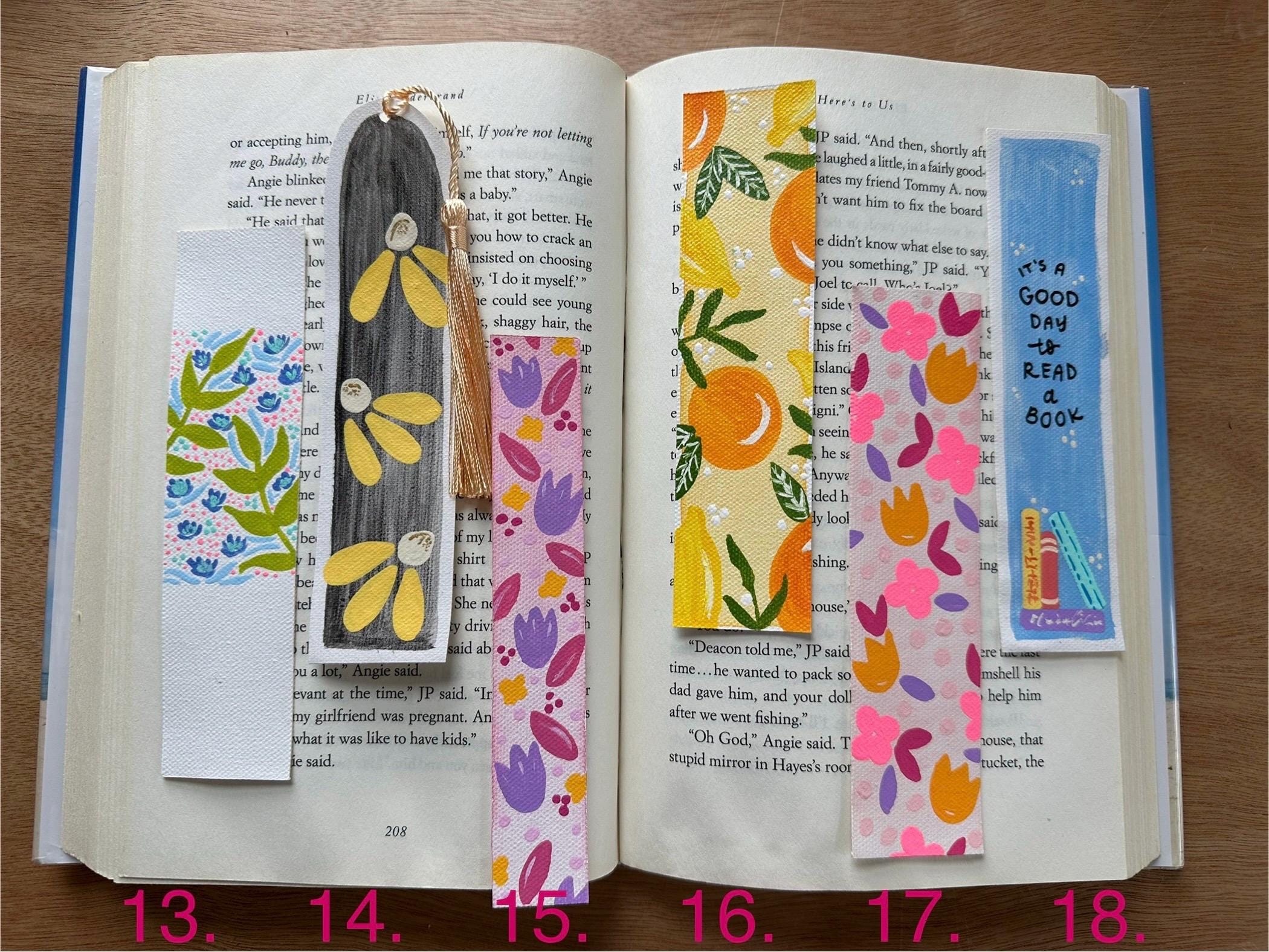Original Hand Painted Bookmark // Floral Bookmark - Etsy