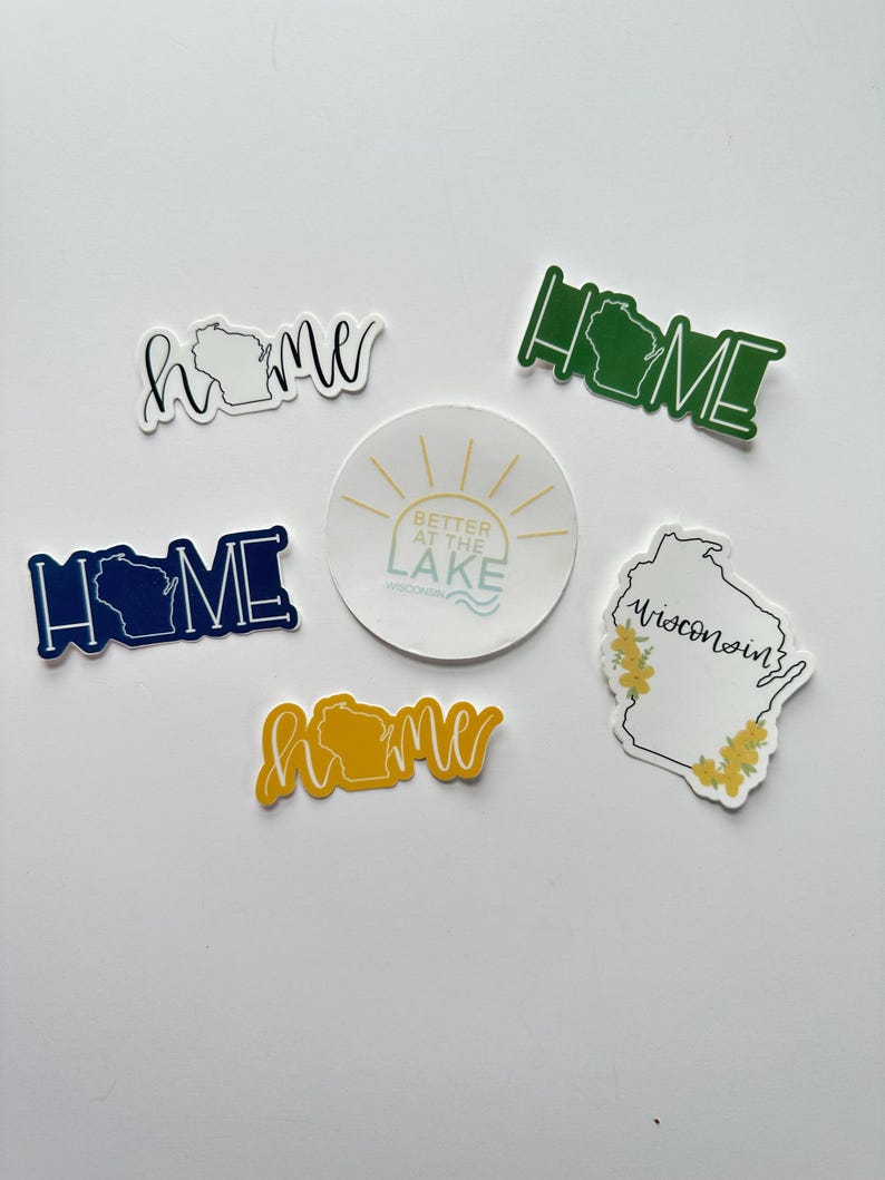Vinyl Sticker // Wisconsin home / life is better at the lake // water bottle/laptop/journal/bumper sticker image 1