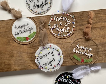 Christmas ornament // merry and bright // happy holidays