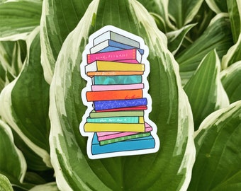 Vinyl Sticker // books // book worm // read more // water bottle sticker // laptop sticker // journal sticker // bumper sticker