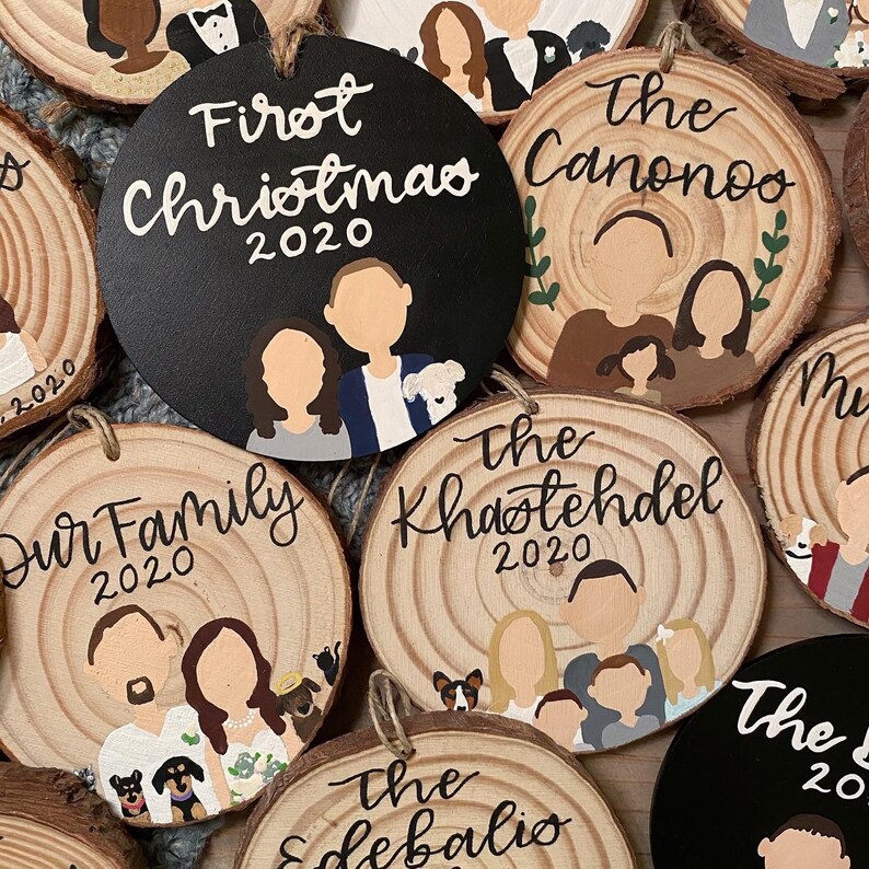 Custom Family Ornament // Wedding Gift // Hand Painted Family Ornament