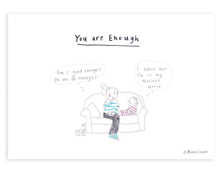 YOU ARE ENOUGH print from the 'Sketchy Muma' series by Anna L…