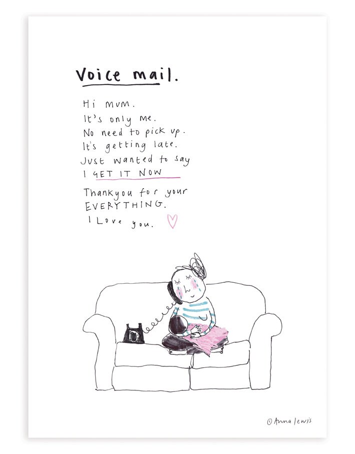 VOICE MAIL - print from the 'Sketchy Muma' series by Anna Lew…