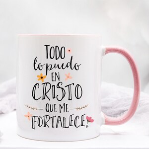 Filipenses 4 13 Mug / Spanish Bible Verse Mug / Spanish Scripture Mug / Spanish Mug / Todo lo Puedo en Cristo que me Fortalece / Church Gift afbeelding 2