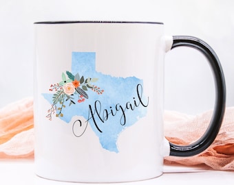 Personalized Texas Mug / Personalized Mug / Custom State Mug / Friend Gift / Texas Gift /  11 or 15 oz / 1