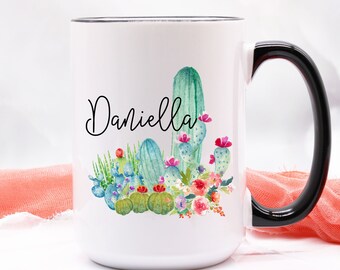 Personalized Cactus Mug / Custom Cactus Mug / Cactus Coffee Cup / Cactus Coffee Mug / Best Friend Gift / Succulent Mug / Valentine's Gift
