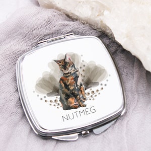 Tortie Cat Compact Mirror / Tortoiseshell Cat Gift / Cat Mirror / Gift for Cat Lover / Cat Purse Accessory / Cute Cat Gifts / Cat Keepsake