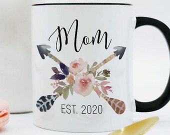 Mom Est 2020 Mug / New Mom Mug / Pregnancy Reveal Gift / Pregnancy Announce Mug / Pregnancy Reveal for Mom / 11 or 15 oz