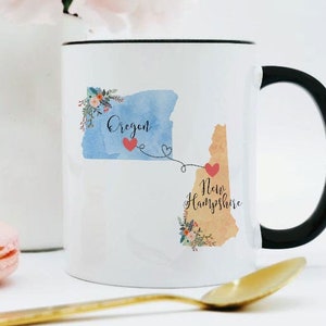 Oregon New Hampshire Mug / New Hampshire Oregon Mug / Oregon to New Hampshire Gift / New Hampshire to Oregon Gift / 11 or 15 oz