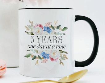 Five Year Sobriety Gift / Recovery Mug / Sobriety Anniversary Gift / Recovery Anniversary Gifts / Sobriety Mug / AA Recovery Gifts / AA Mug