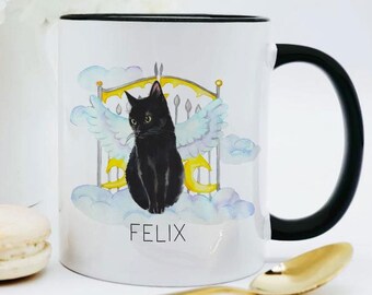 Black Cat Mug / Cat Memorial Gift / Cat Bereavement Gifts / Memorial Cat Gifts / Black Cat Coffee Mug / Cat Heaven Gift / Cat Keepsake