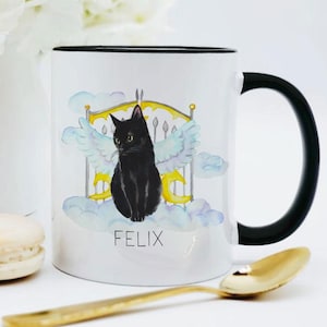 Black Cat Mug / Cat Memorial Gift / Cat Bereavement Gifts / Memorial Cat Gifts / Black Cat Coffee Mug / Cat Heaven Gift / Cat Keepsake