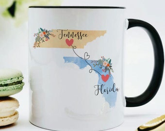 Florida Tennessee Mug / Tennessee Florida Mug / Florida to Tennessee Gift / Tennessee to Florida Gift / 11 or 15 oz