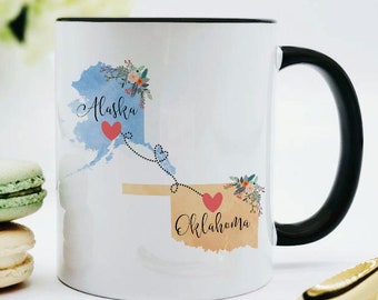 Alaska Oklahoma Mug / Oklahoma Alaska Mug / Oklahoma to Alaska Gift / Alaska Oklahoma Coffee Cup / Realtor Gift / Alaska Hostess Gift