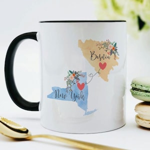 Bosnia New York Mug / Bosnian Exchange Student Gift / Bosnia and Herzegovina Gift / Bosnia Coffee Mug / United States Bosnia Coffee Cup