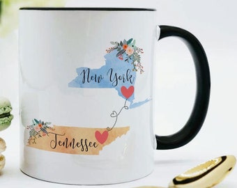 New York Tennessee Mug / Tennessee New York Mug / New York to Tennessee Gift / Tennessee to New York Mug 11 or 15 oz