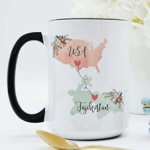 USA Tajikistan Mug / Tajikistan USA Mug / United States Tajikistan Exchange Student Gifts / USA Coffee Mug / Coffee Cup