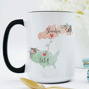 USA Slovakia Mug / Slovakia USA Mug / United States Slovakia Exchange Student Gift / Slovakia Au Pair Gift / USA Coffee Mug / Coffee Cup