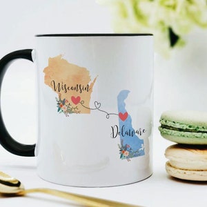 Wisconsin Delaware Mug / Delaware Wisconsin Mug / Moving to Delaware / College Student Gifts / Delaware Hostess Gift / 11 or 15 oz