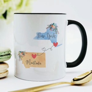 New York Montana Mug / Montana New York Mug / New York to Montana Gift / Montana to New York Mug / 11 or 15 oz