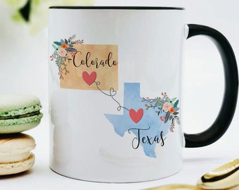 Texas Colorado Mug / Colorado Texas Mug / Texas to Colorado Gift / Colorado to Texas Gift / 11 or 15 oz